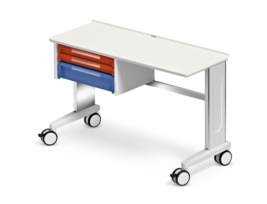 Mobile worktop, NEWgo range, 1 ISO drawer unit, 2 drawers...