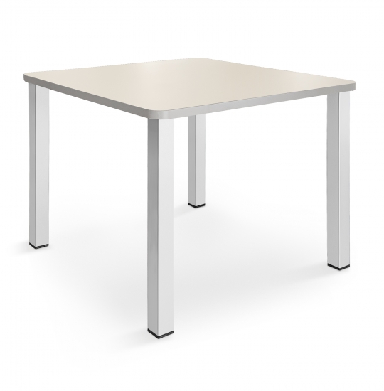 Square table, 50 mm rounded corner, painted legs