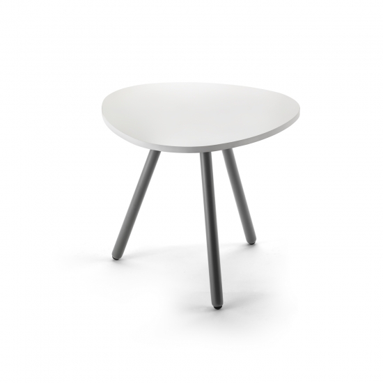 Small drop-shaped table, with three legs, anthracite finish